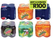 Pepsi, Mountain Dew, Mirinda Or 7Up Soft Drink Cans(All Variants)-6x4x330ml
