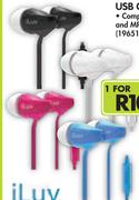 iLuv Peppermint Walk And Talk Earphones-PPMINTSBK-Each