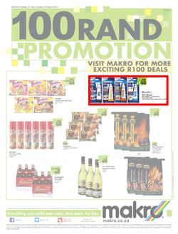 Makro : 100 Rand Promotion (21 Jul - 23 Aug 2015), page 1