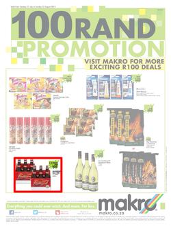 Makro : 100 Rand Promotion (21 Jul - 23 Aug 2015), page 1
