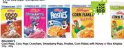Kellogg's CocoPops,CocoPops Crunchers,StrawberryPops,Frosties,CornFlakesWithHoney&RiceKrispies-Any 4