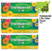 Twinsaver 1 Ply Toilet Tissue-3x10's
