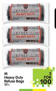 M Heavy Duty Refuse Bags-3x20's
