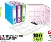A4 6 Pack Lever Arch Files+ 2 Ring Binders