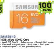 Samsung 16GB Micro SDHC Card EVO Class 10