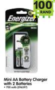 Energizer Mini AA Battery Charger With 2 Batteries 700mAh