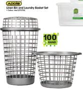 Addis Linen Bin And Laundry Basket Set