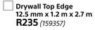 Gyproc Drywall Top Edge 12.5mmX1.2mX2.7m