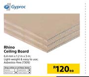 Gyproc Rhino Ceiling Board 6.4mm x 1.2m x 3m-Each