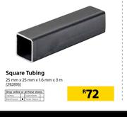 Square Tubing 25mm x 25mm x 1.6mm x 3m