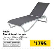 Rovini Aluminium Lounger-1920mm x 660mm x 320mm