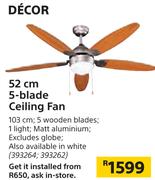 Decor 52 cm 5 Blade Ceiling Fan