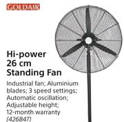 Goldair Hi-Power 26cm Standing Fan