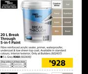 Fired Earth 20Ltr Break Through 5 In 1 Paint