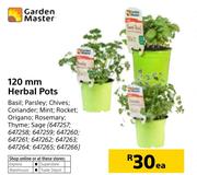 Garden Master 120mm Herbal Pots-Each