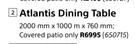 Design House Atlantis Dining Table-2000mm x 1000mm x 760mm