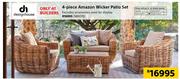 Design House 4 Piece Amazon Wicker Patio Set