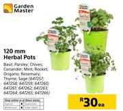 Garden Master 120mm Herbal Pots-Each