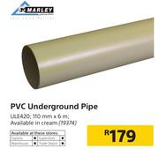 Marley PVC Underground Pipe ULE420-110mm x 6m