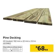 Pine Decking H3 Treated-102mm x 22mm x 3.0m Each