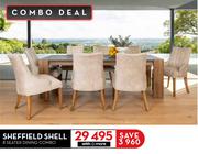Sheffield Shell 8 Seater Dining Combo