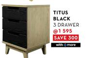 Titus Black (3 Drawer)