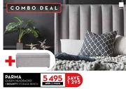 Parma Queen Headboard + Bounty Storage Bench