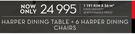 Harper Dining Table + 6 Harper Dining Chairs