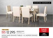 Highland Dining Table + 6 Jasper Dining Chairs