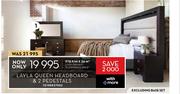 Layla Queen Headboard + 2 Pedestals
