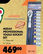 Midas 11 Piece Professional Tools Socket Set SK11M