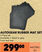 Autogear Rubber Mat Set 4 Piece Set MA27BK/Gy