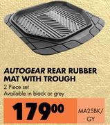 Autogear Rear Rubber Mat With Trough 2 Piece Set MA25BK/GY