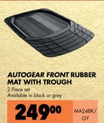 Autogear Front Rubber Mat With Trough 2 Piece Set MA24BK/GY
