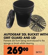 Autogear 20L Bucket With Grit Guard & Lid BKT01