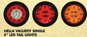 Hella Valuefit Single 4" LED Tail Lights Indiactor 2BA-328870-051