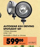 Autogear 4 x Driving Spotlight Set L-615B/C-Per Pair