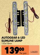 Autogear 6 LED Slimline Lamp L-06LED-Per Pair