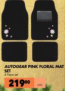 Autogear Pink Floral Mat Set LA92
