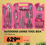 Autogear Ladies Tool Box 135 Piece Set TK135PC