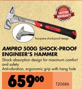 Ampro 500g Shock Proof Engineer's Hammer T20686