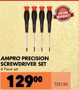 Ampro Precision Screwdriver Set 4 Piece Set T32150