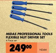 Midas Professional Tools Flexible Nut Driver Set 4 Piece Set ND4M