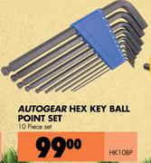 Autogear Hex Key Ball Point Set HK10BP