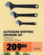 Autogear Shifting Spanner Set 3 Piece Set 150/200/250mm SSP3PC