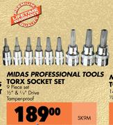 Midas Professional Tools Torx Socket Set 9 Piece Set SK9M