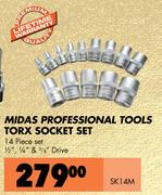 Midas Professional Tools Torx Socket Set 14 Piece Set SK14M