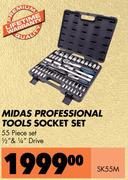 Midas Professional Tools Socket Set 55 Piece Set SK55M
