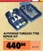 Autogear Tubeless Tyre Repair Kit TR17PC-17 Piece Set