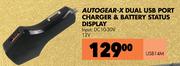 Autogear -X Dual USB Port Charger & Battery Status Display USB14M